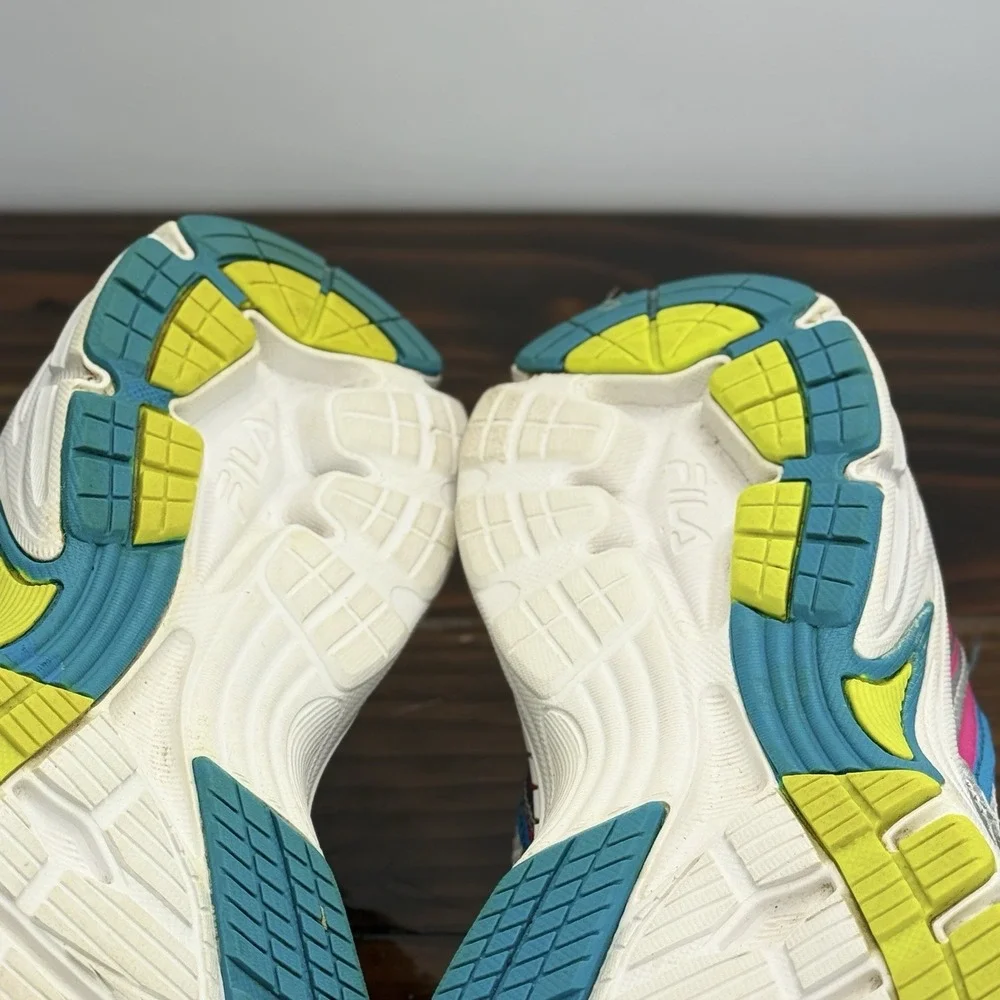 Women's Fila Running Shoes Coolmax with Memory Foam Size 9.5 Blue Silver Pink‎